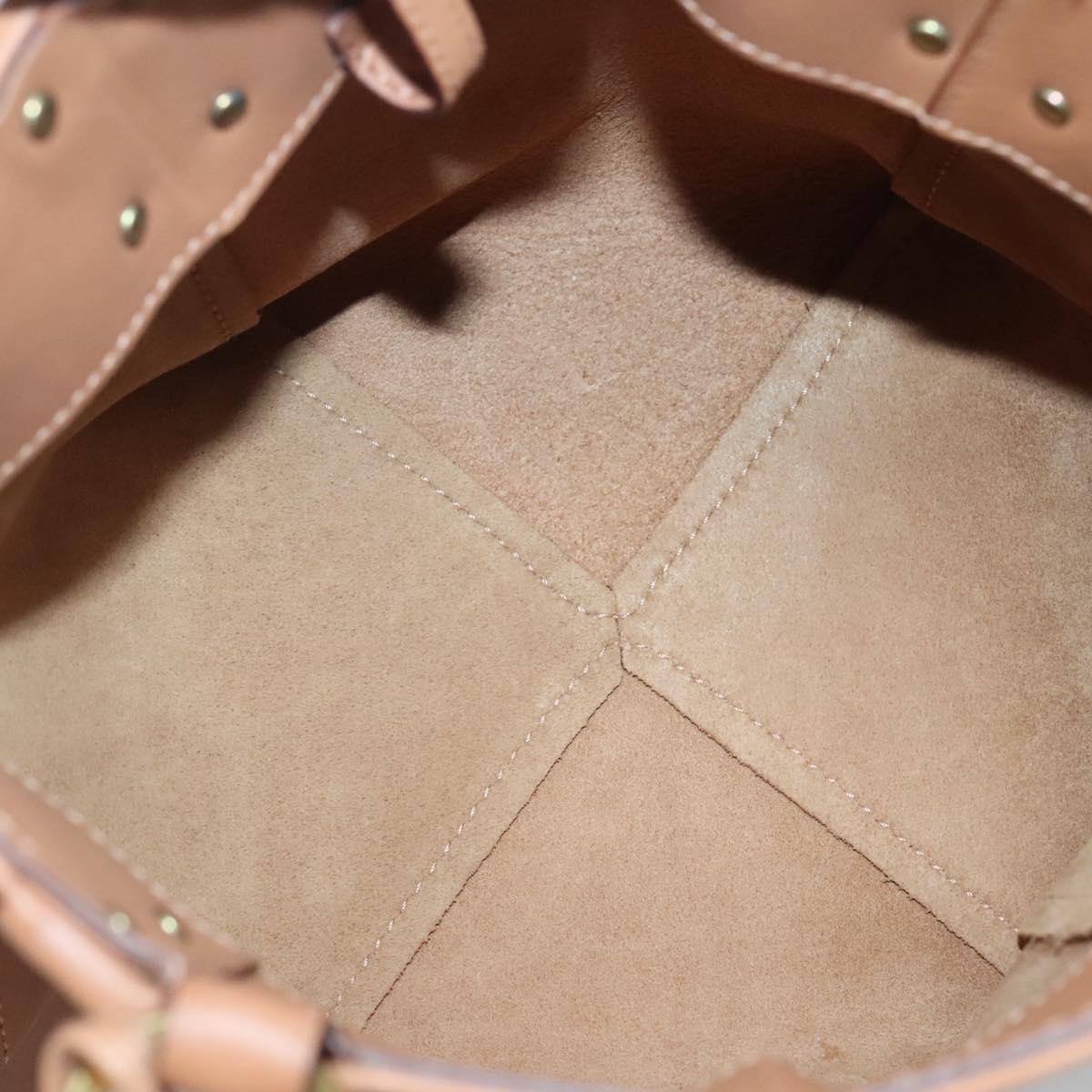 GUCCI Hand Bag Leather Beige Gold 94888 Auth ep9939