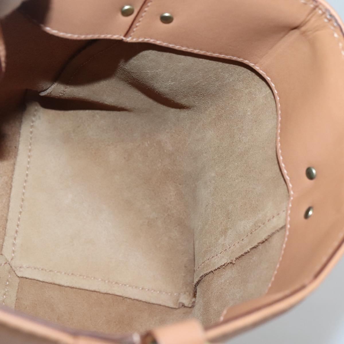 GUCCI Hand Bag Leather Beige Gold 94888 Auth ep9939