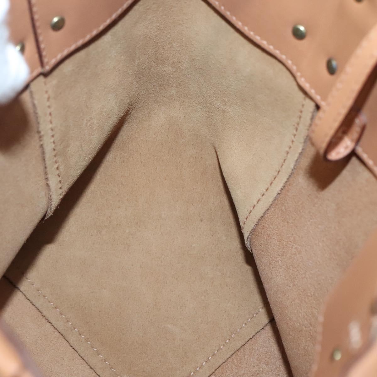 GUCCI Hand Bag Leather Beige Gold 94888 Auth ep9939