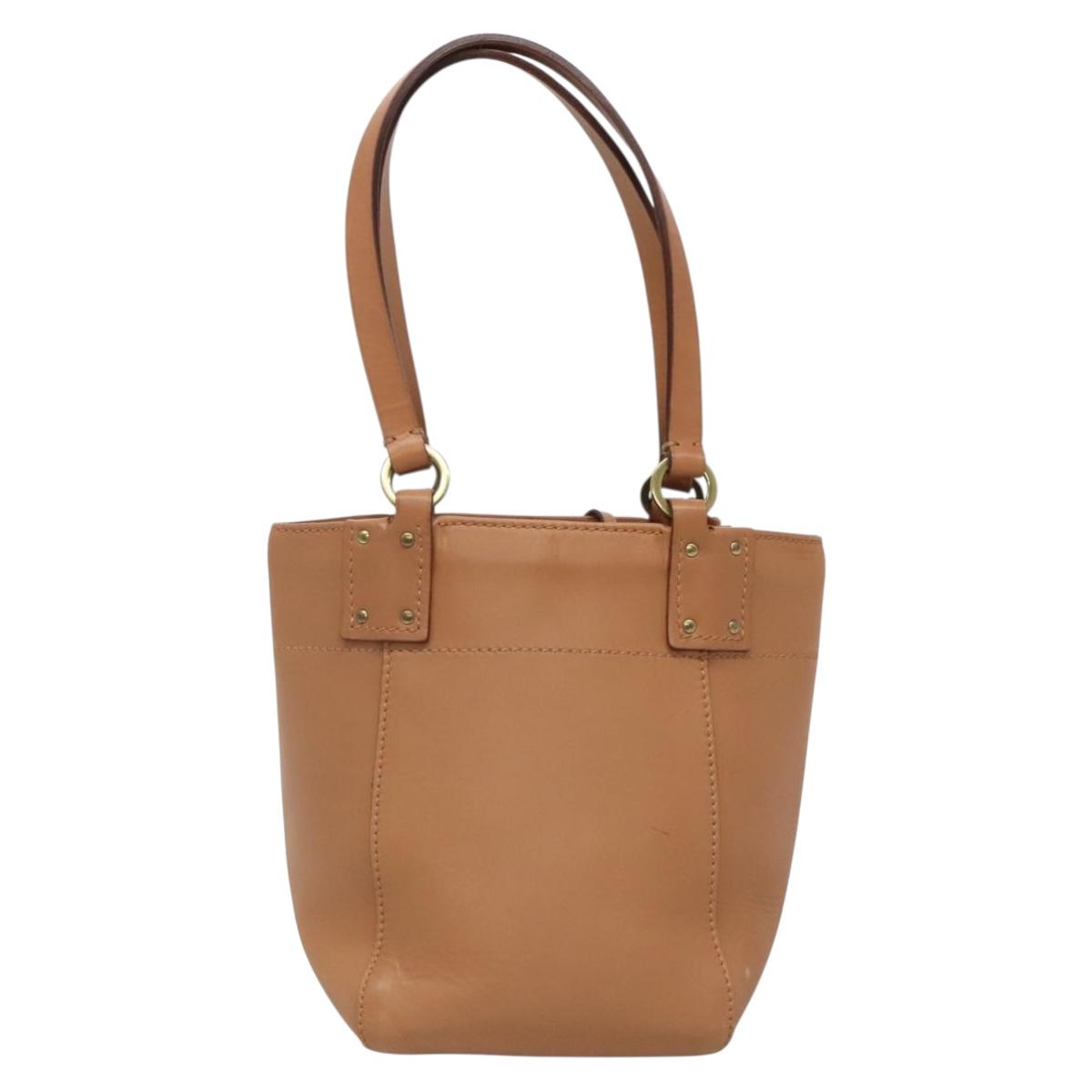 GUCCI Hand Bag Leather Beige Gold 94888 Auth ep9939