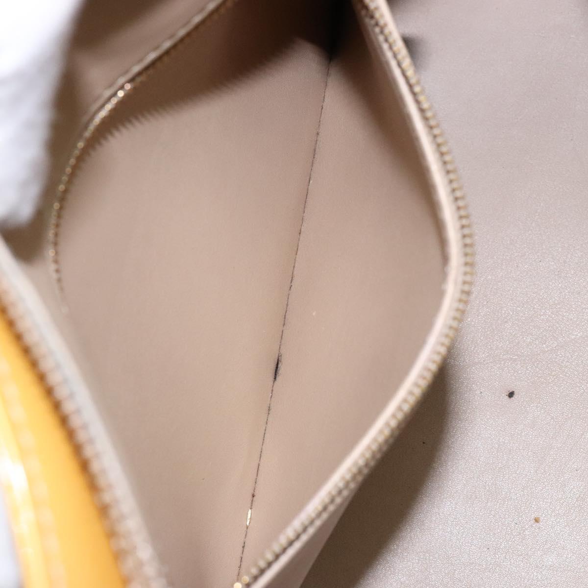 LOUIS VUITTON Monogram Vernis Houston Hand Bag Beige M91004 LV Auth ep9941