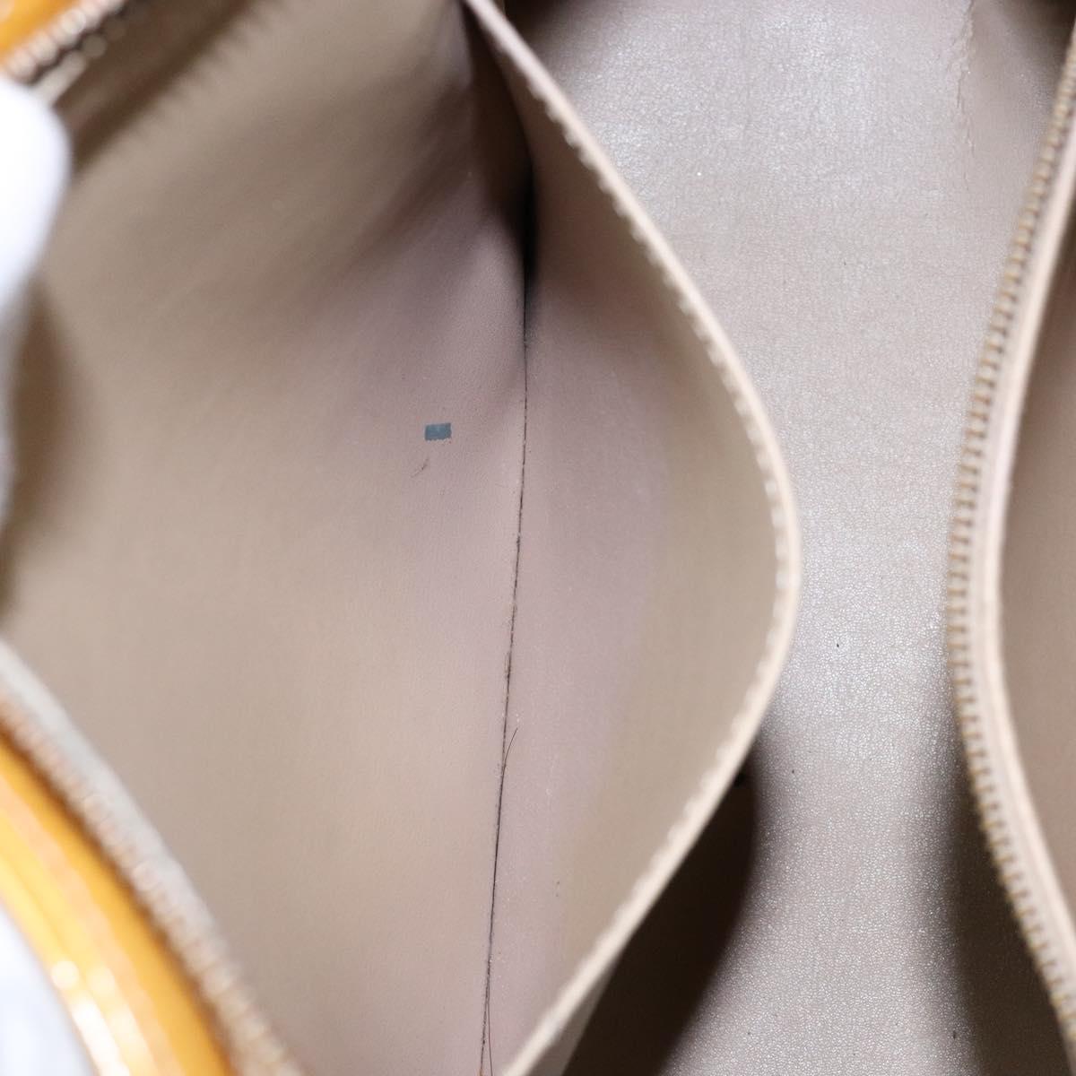 LOUIS VUITTON Monogram Vernis Houston Hand Bag Beige M91004 LV Auth ep9941
