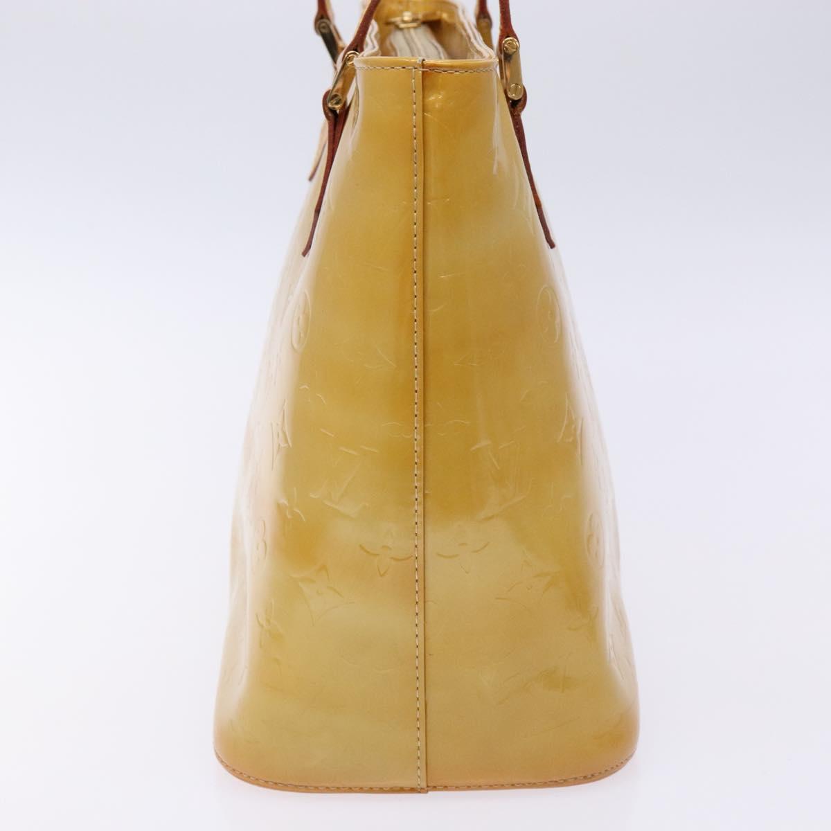 LOUIS VUITTON Monogram Vernis Houston Hand Bag Beige M91004 LV Auth ep9941
