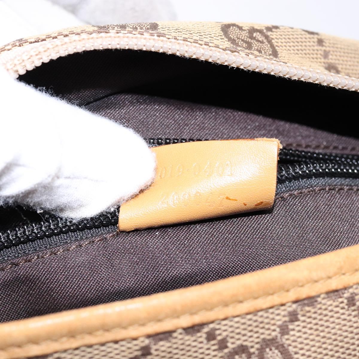 GUCCI GG Canvas Tote Bag Beige Silver 019 0401 Auth ep9945