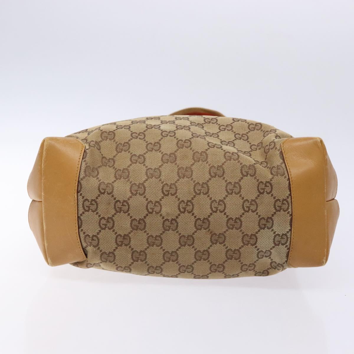 GUCCI GG Canvas Tote Bag Beige Silver 019 0401 Auth ep9945