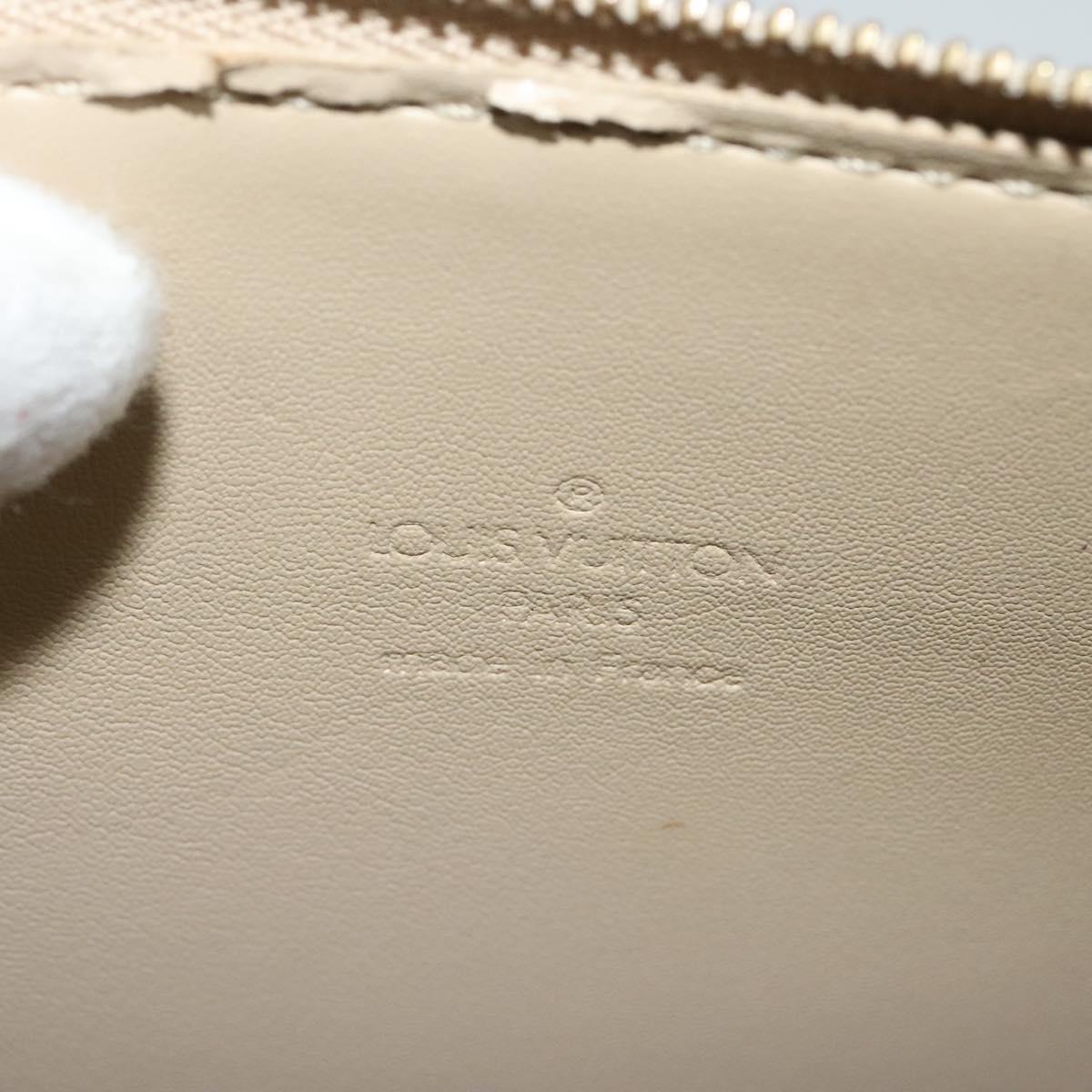 LOUIS VUITTON Monogram Vernis Motto Accessory Pouch Beige M91136 LV Auth ep9947