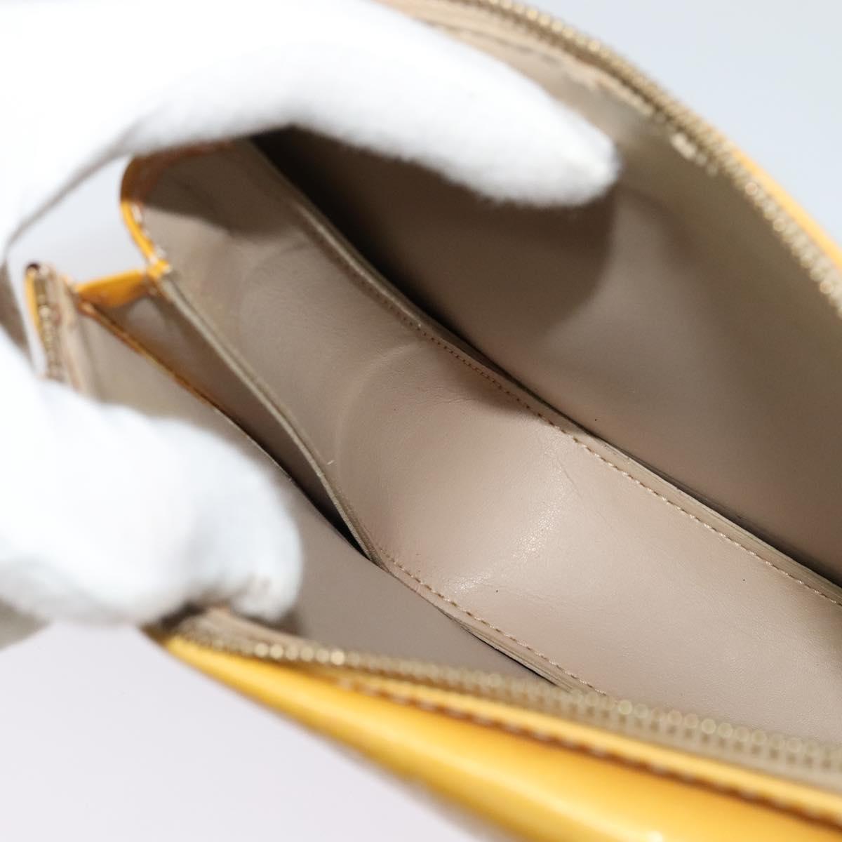 LOUIS VUITTON Monogram Vernis Motto Accessory Pouch Beige M91136 LV Auth ep9947