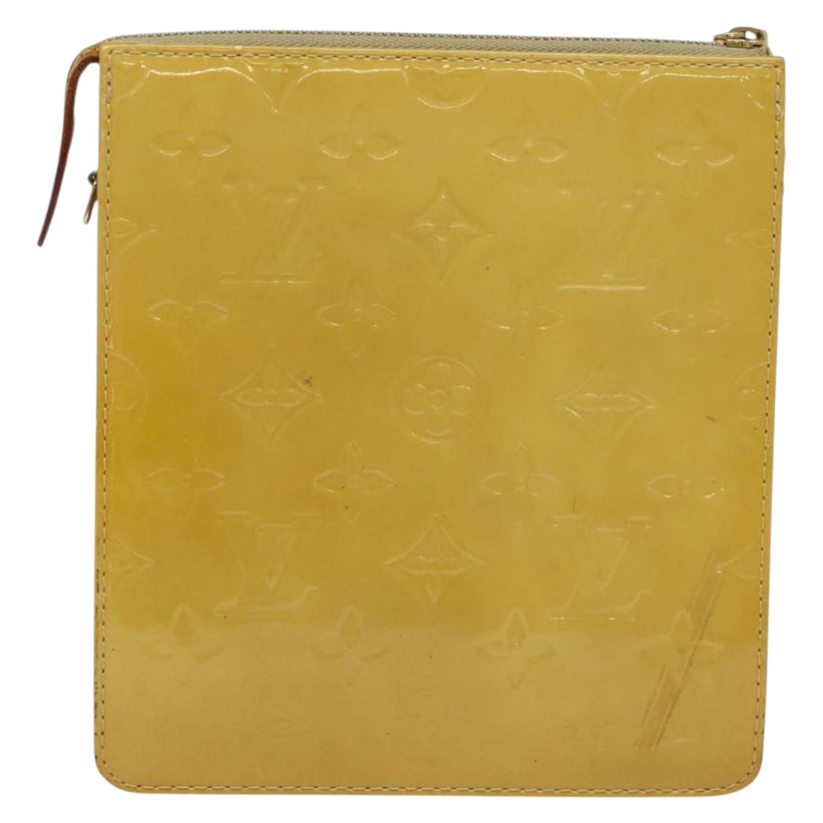 LOUIS VUITTON Monogram Vernis Motto Accessory Pouch Beige M91136 LV Auth ep9947