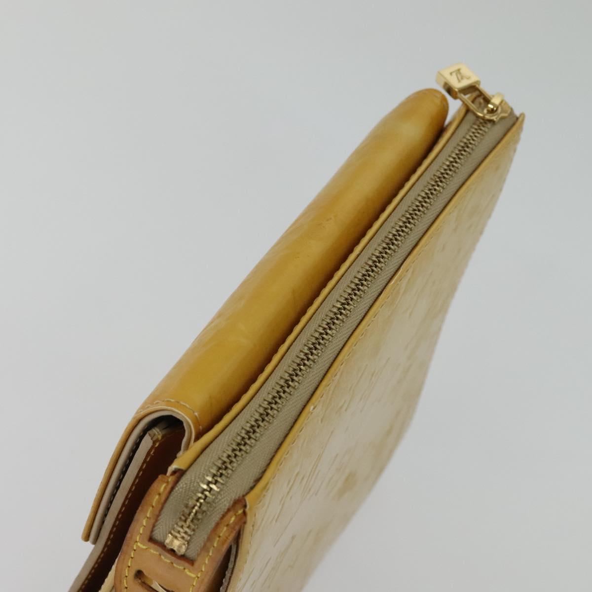 LOUIS VUITTON Monogram Vernis Motto Accessory Pouch Beige M91136 LV Auth ep9947