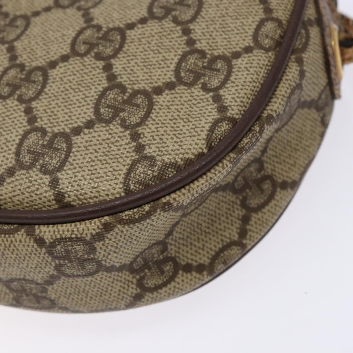 GUCCI GG Supreme Web Sherry Line Bag PVC Beige Gold 007 58 6112 Auth ep9956