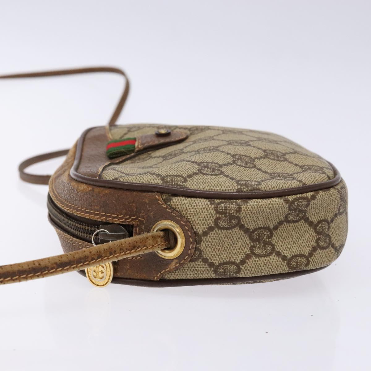 GUCCI GG Supreme Web Sherry Line Bag PVC Beige Gold 007 58 6112 Auth ep9956
