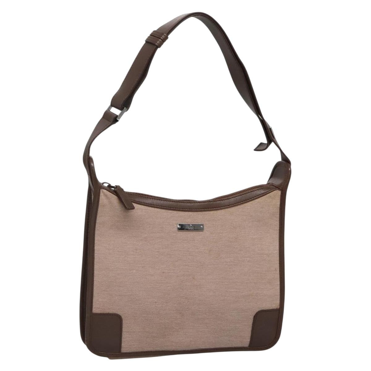 GUCCI Shoulder Bag Canvas Beige Silver 001 4206 Auth ep9960
