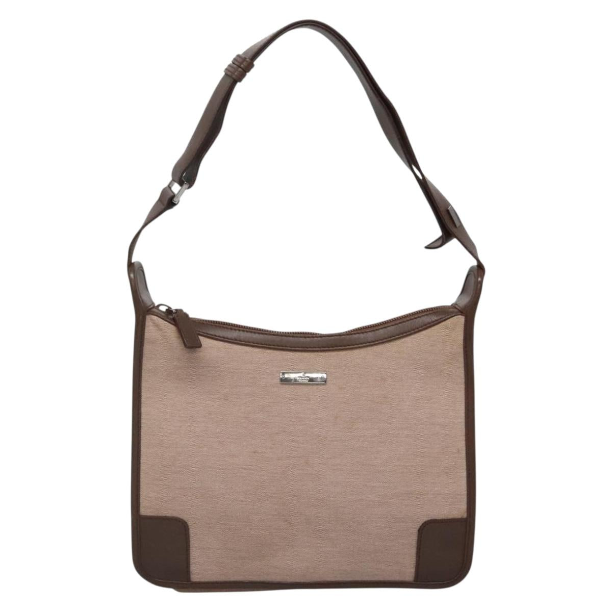 GUCCI Shoulder Bag Canvas Beige Silver 001 4206 Auth ep9960