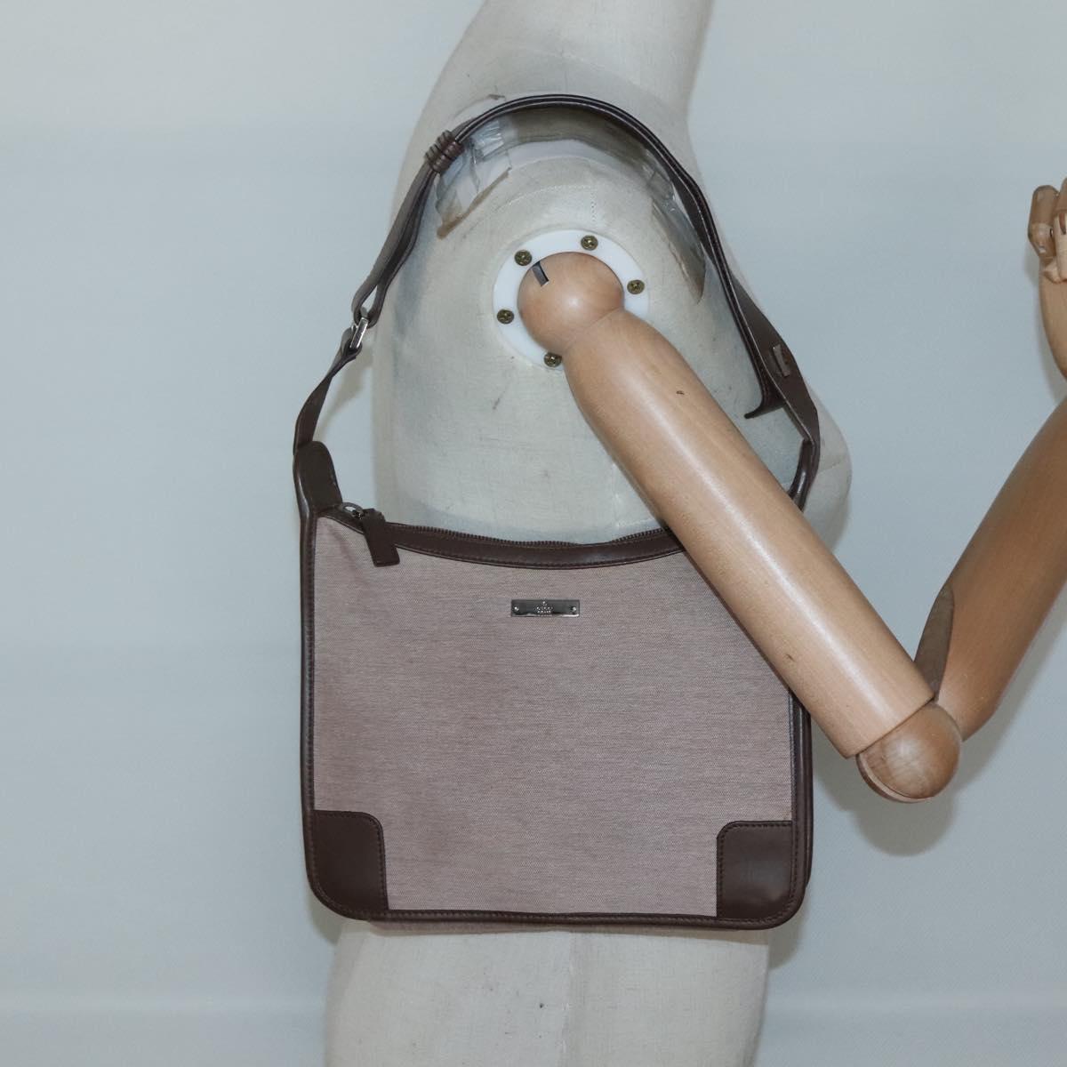 GUCCI Shoulder Bag Canvas Beige Silver 001 4206 Auth ep9960