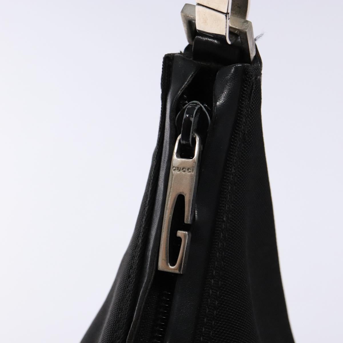 GUCCI Shoulder Bag Canvas Black Silver 000 0602 Auth ep9962