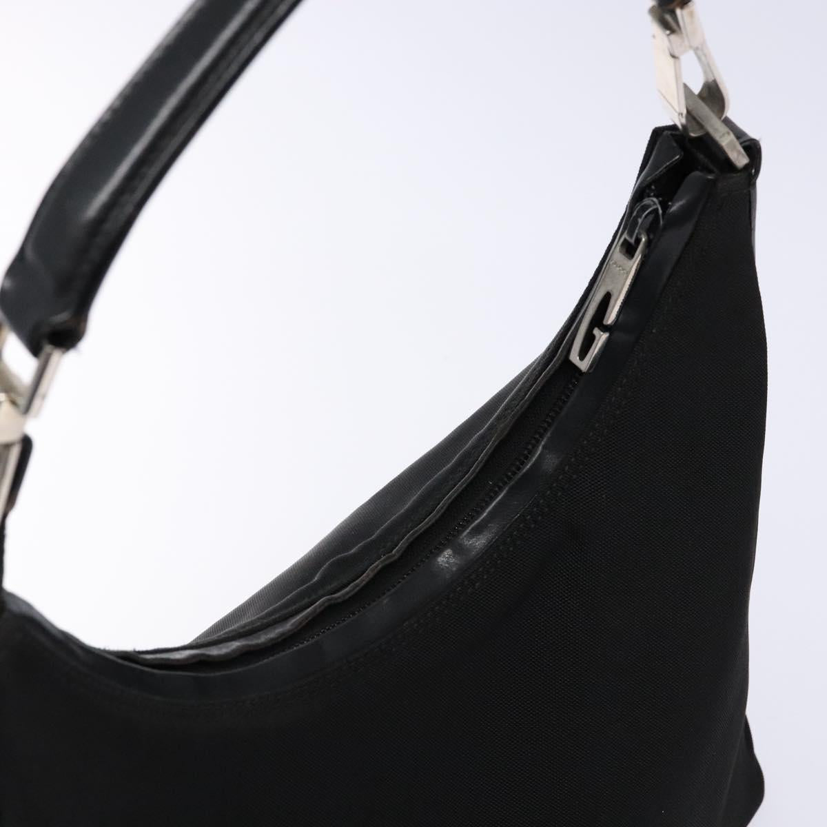 GUCCI Shoulder Bag Canvas Black Silver 000 0602 Auth ep9962
