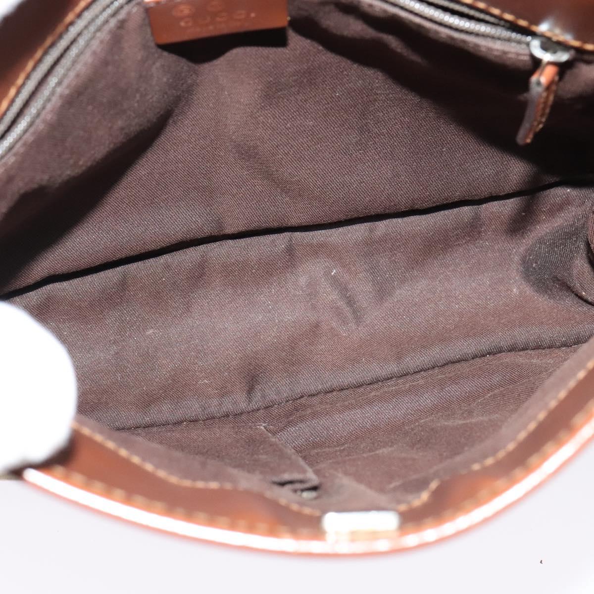 GUCCI GG Canvas Shoulder Bag Beige Gold Auth ep9963