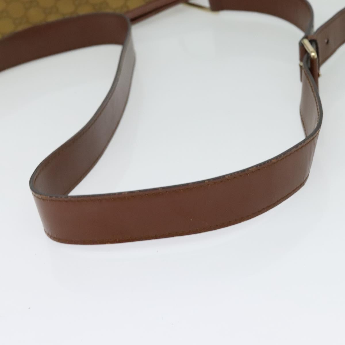 GUCCI GG Canvas Shoulder Bag Beige Gold Auth ep9963