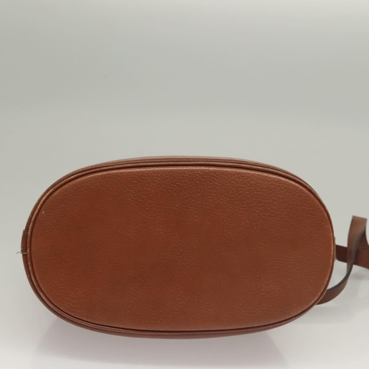 Burberrys Shoulder Bag Leather Brown Gold Auth ep9966