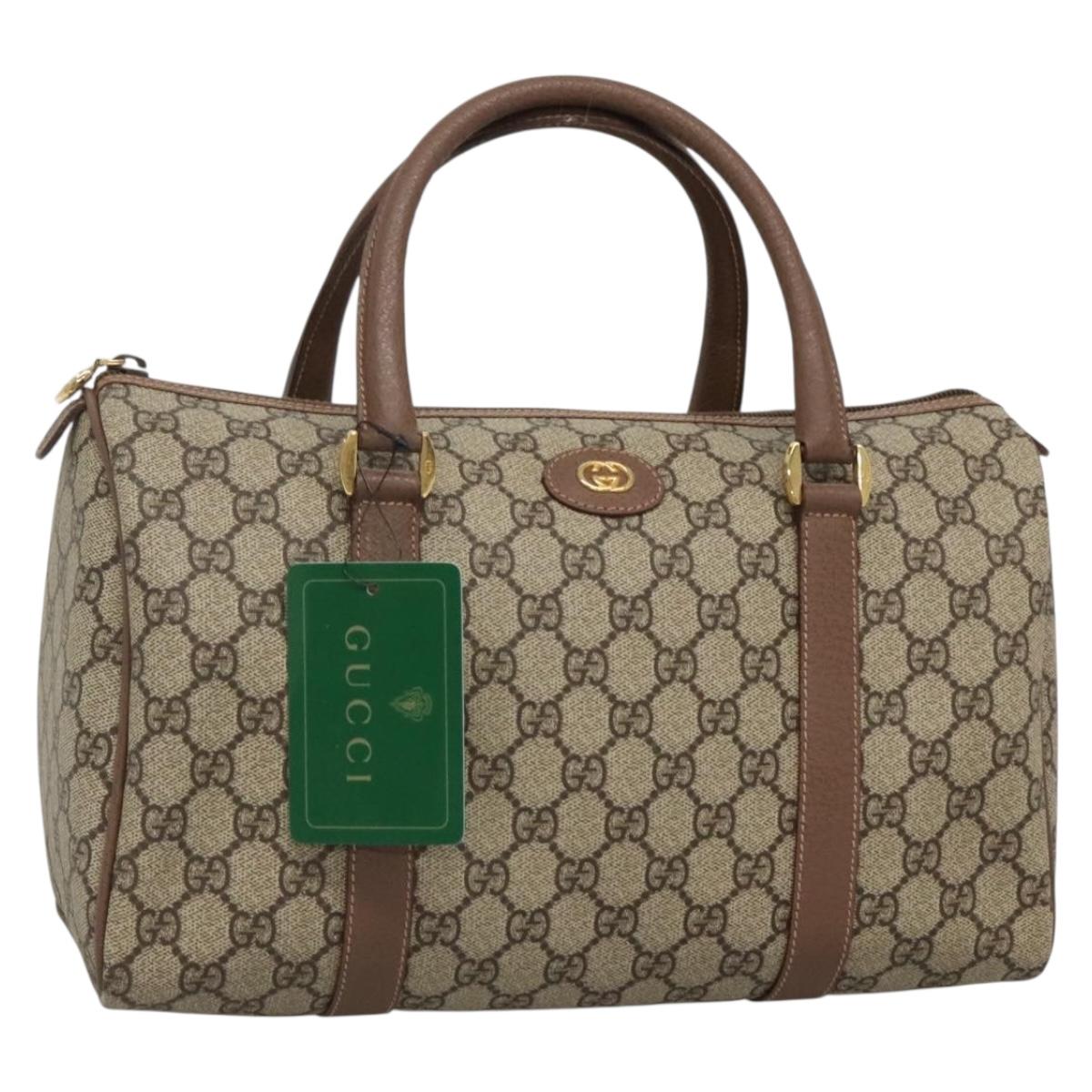 GUCCI GG Supreme Hand Bag PVC Beige Gold 001 39 6842 Auth ep9977