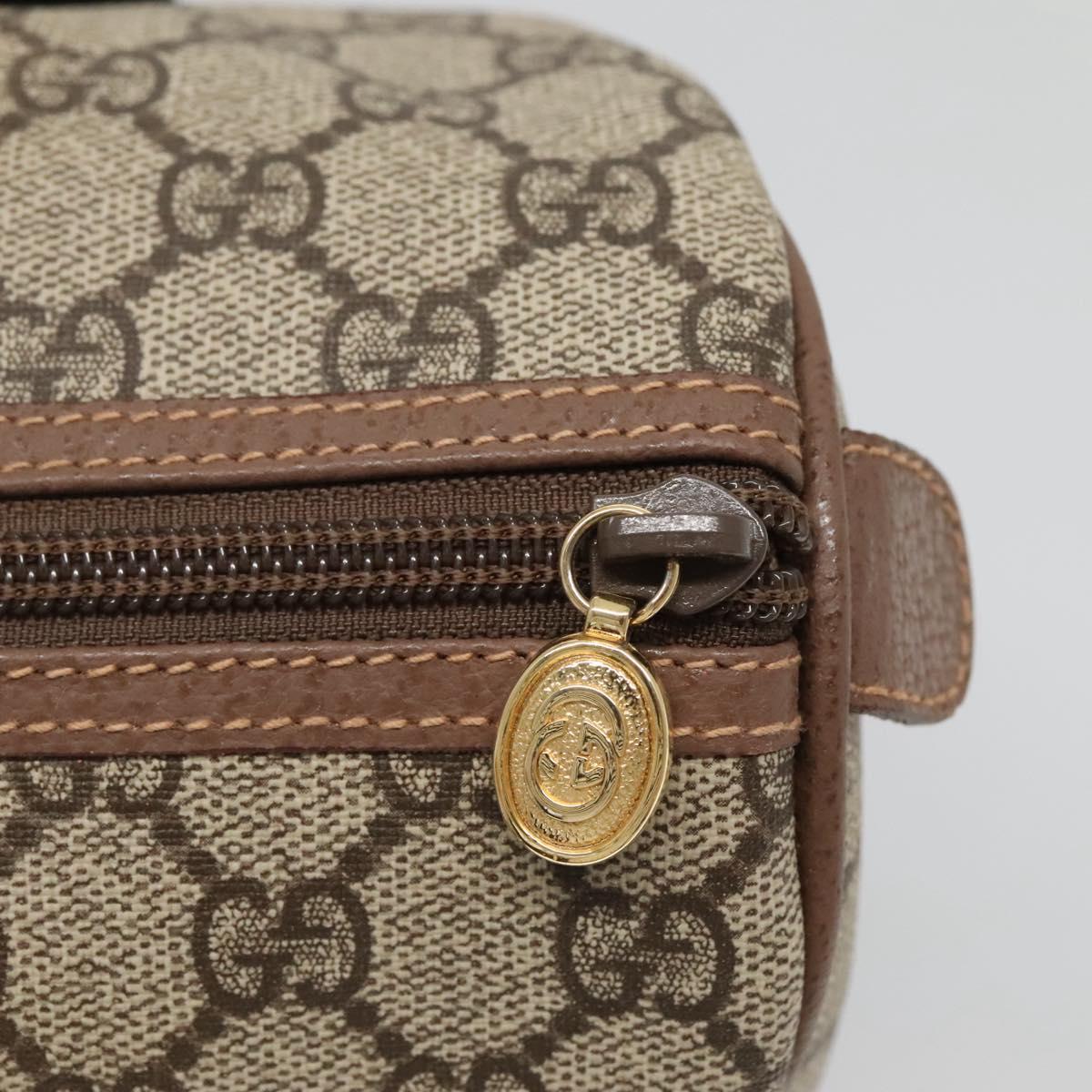 GUCCI GG Supreme Hand Bag PVC Beige Gold 001 39 6842 Auth ep9977