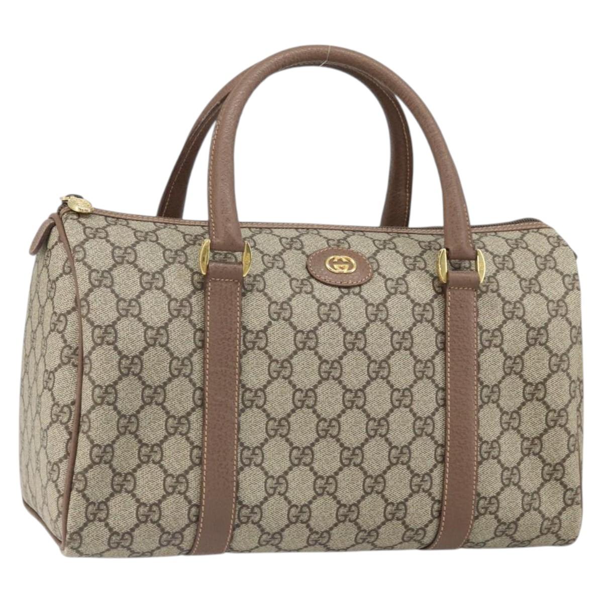 GUCCI GG Supreme Hand Bag PVC Beige Gold 001 39 6842 Auth ep9977
