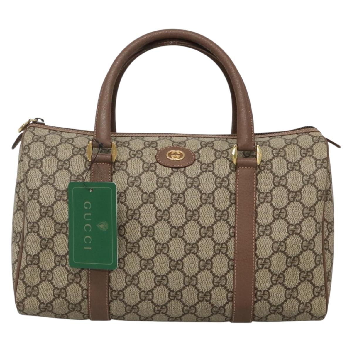 GUCCI GG Supreme Hand Bag PVC Beige Gold 001 39 6842 Auth ep9977