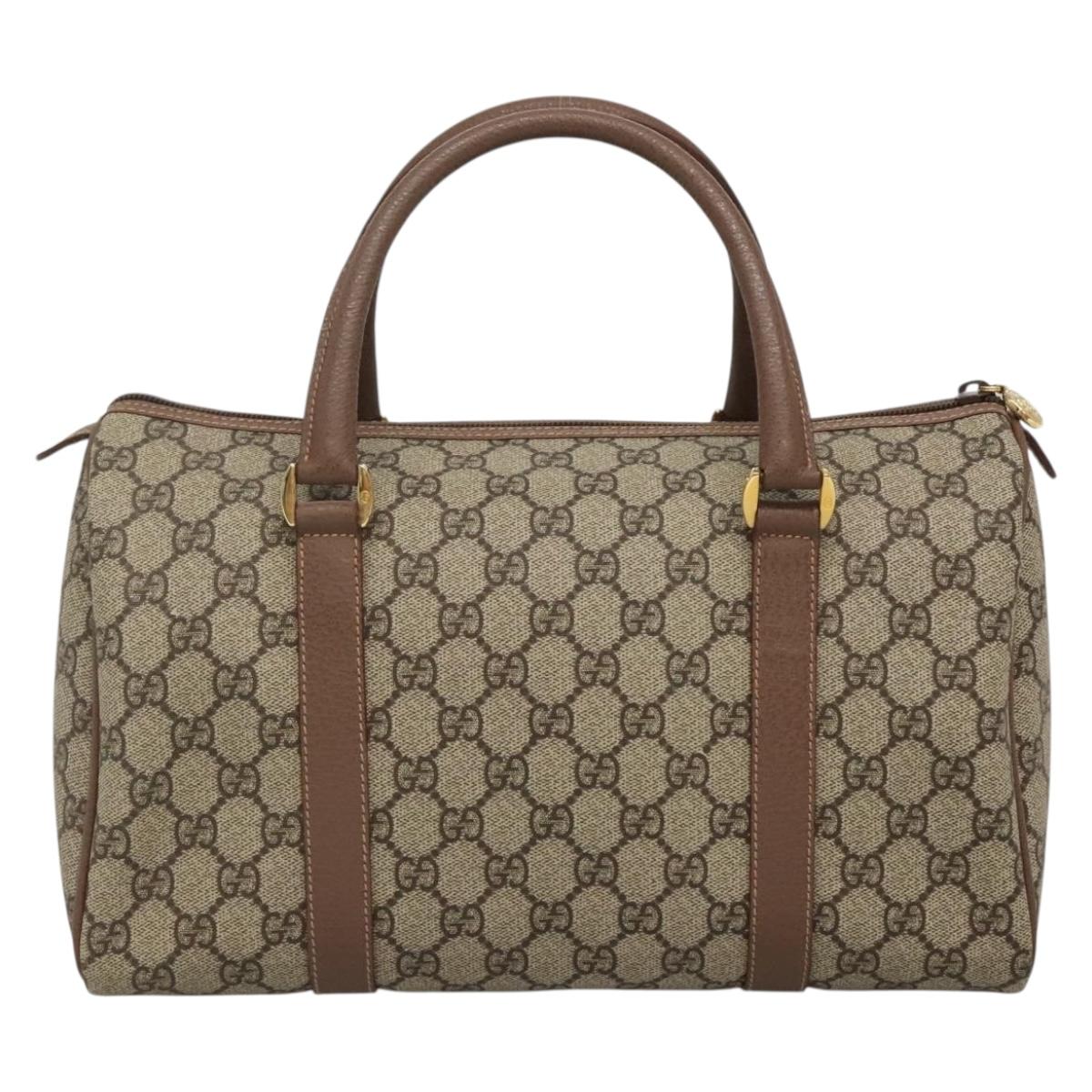 GUCCI GG Supreme Hand Bag PVC Beige Gold 001 39 6842 Auth ep9977