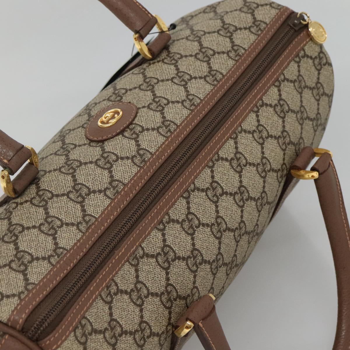 GUCCI GG Supreme Hand Bag PVC Beige Gold 001 39 6842 Auth ep9977