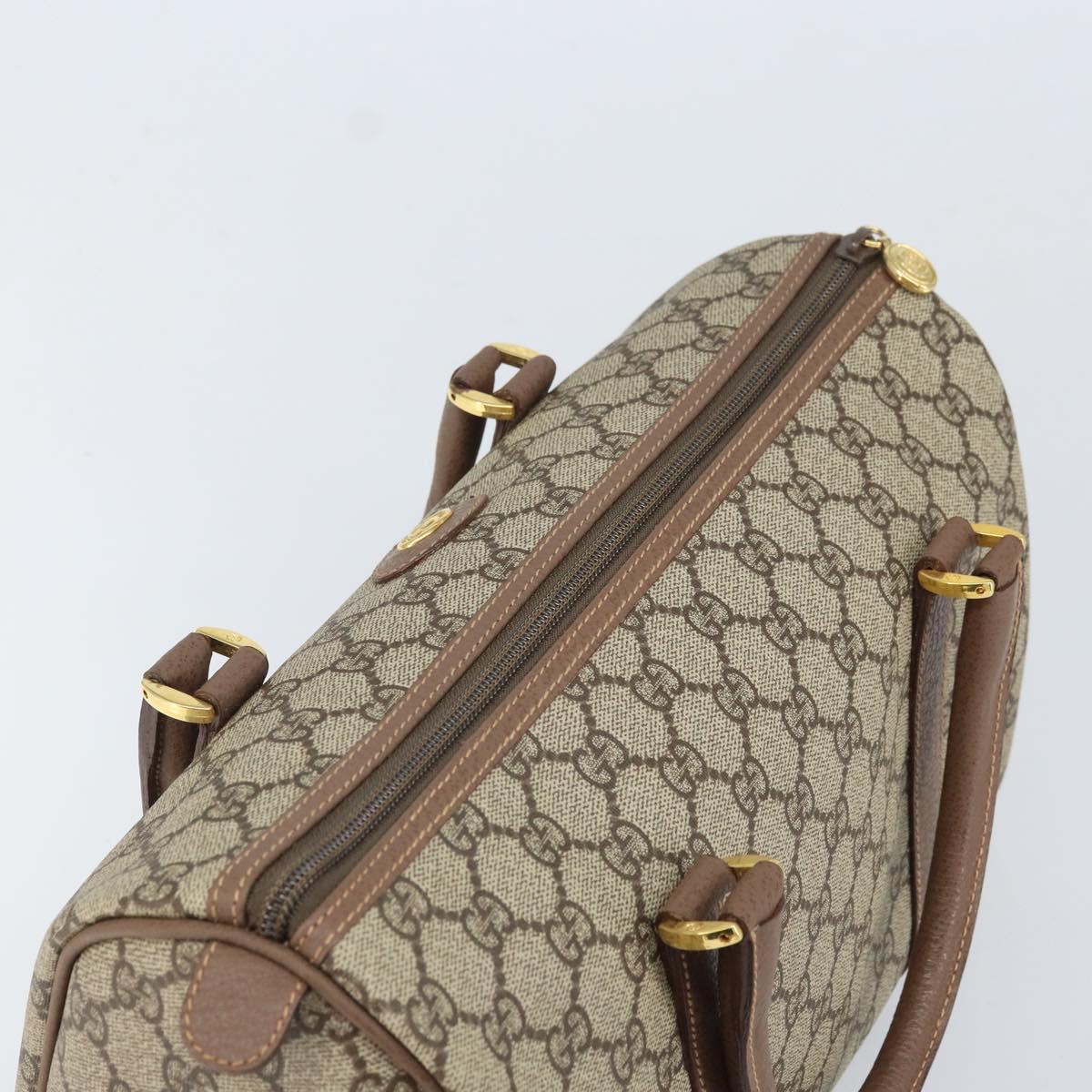 GUCCI GG Supreme Hand Bag PVC Beige Gold 001 39 6842 Auth ep9977