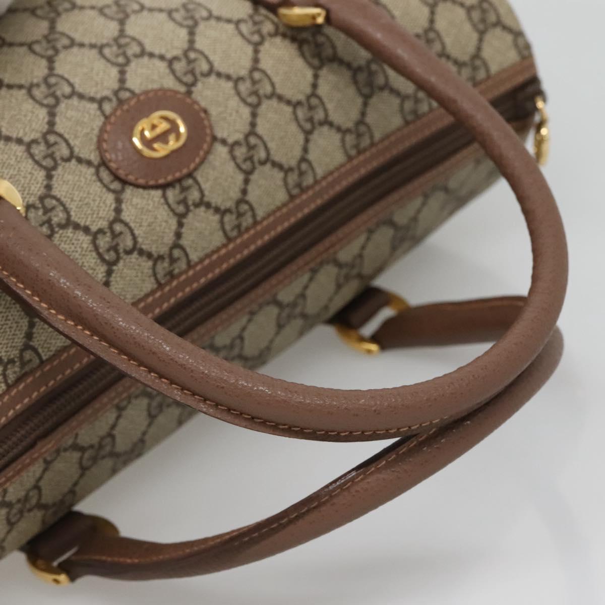 GUCCI GG Supreme Hand Bag PVC Beige Gold 001 39 6842 Auth ep9977