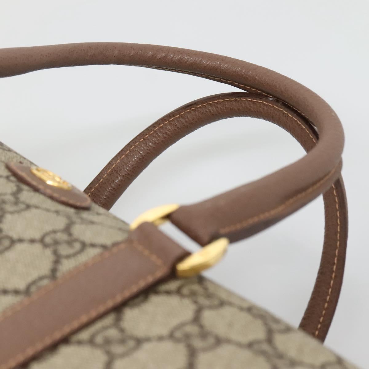 GUCCI GG Supreme Hand Bag PVC Beige Gold 001 39 6842 Auth ep9977