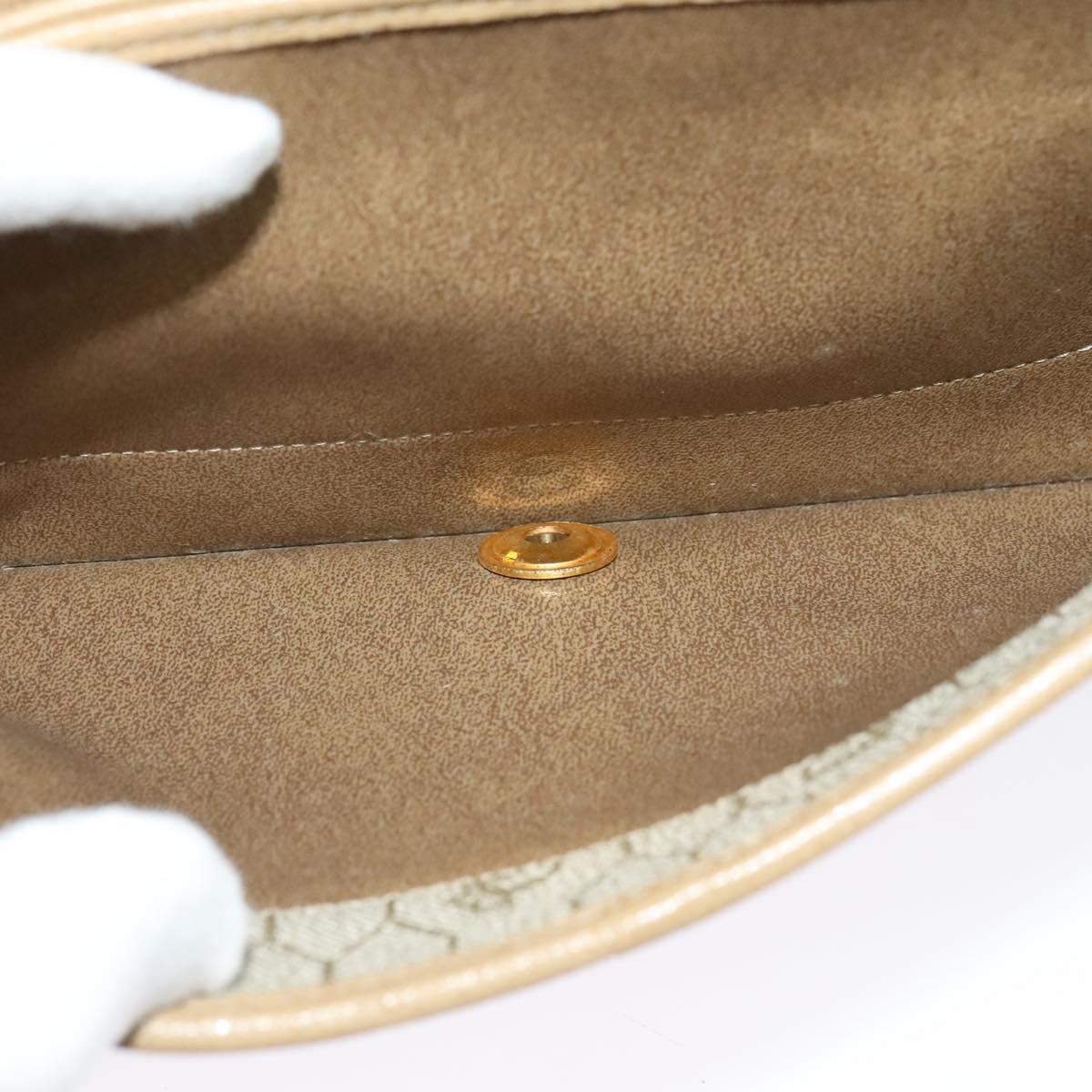 Christian Dior Chain Shoulder Bag Leather Beige Gold Auth ep9978