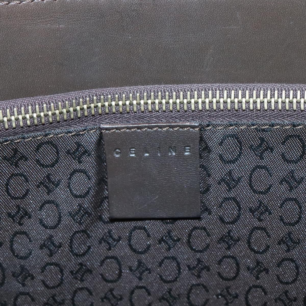 CELINE C Macadam Canvas Tote Bag Gold White Auth ep9987