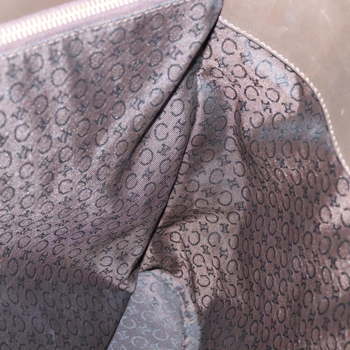 CELINE C Macadam Canvas Tote Bag Gold White Auth ep9987