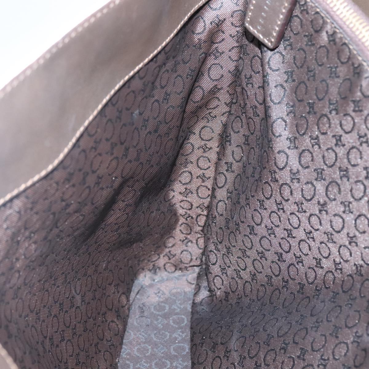 CELINE C Macadam Canvas Tote Bag Gold White Auth ep9987