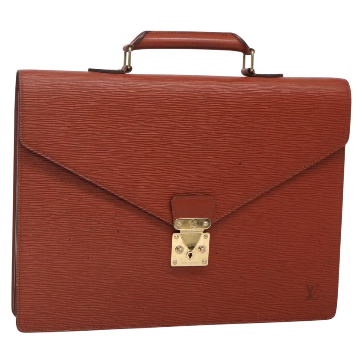 LOUIS VUITTON Epi Serviette Ambassador Business Bag Brown M54413 LV Auth ep9999