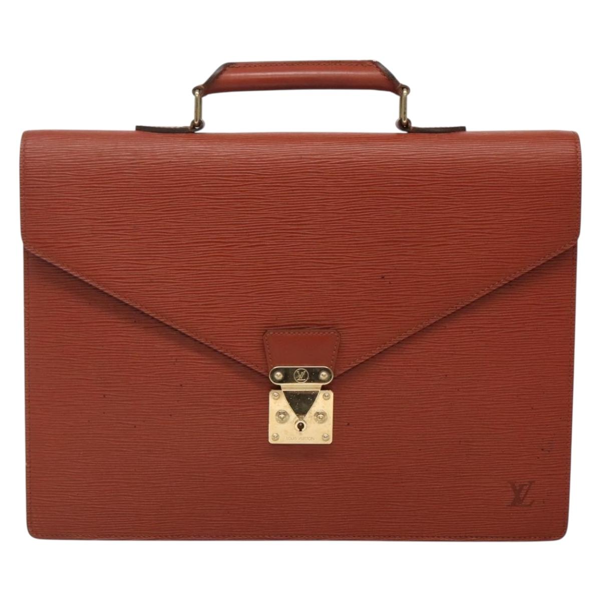LOUIS VUITTON Epi Serviette Ambassador Business Bag Brown M54413 LV Auth ep9999