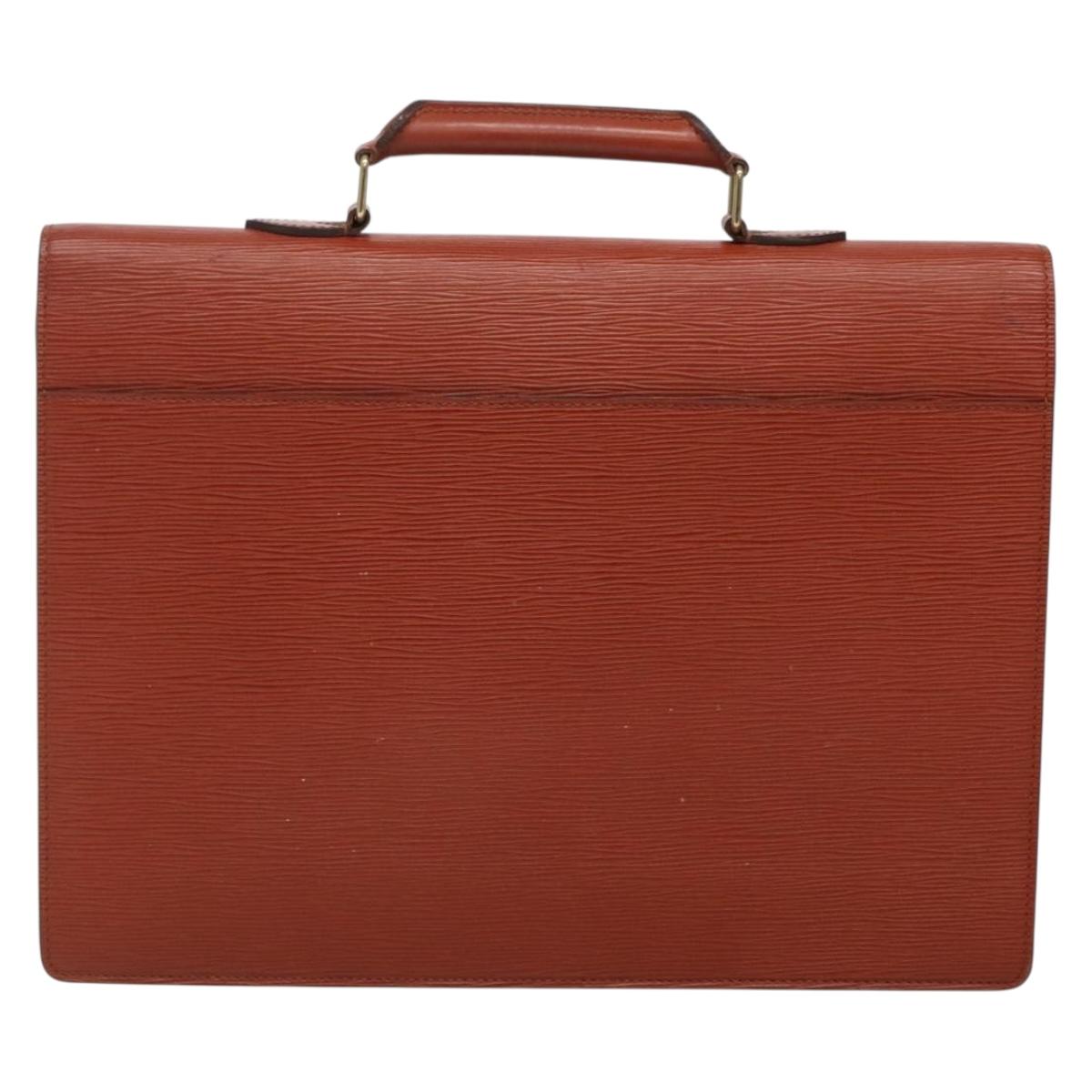LOUIS VUITTON Epi Serviette Ambassador Business Bag Brown M54413 LV Auth ep9999