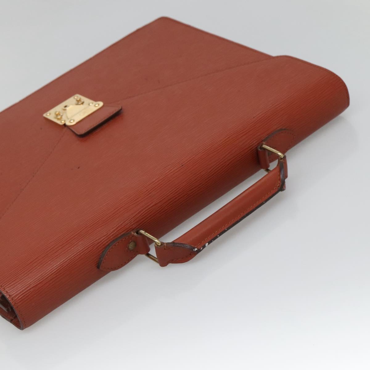 LOUIS VUITTON Epi Serviette Ambassador Business Bag Brown M54413 LV Auth ep9999