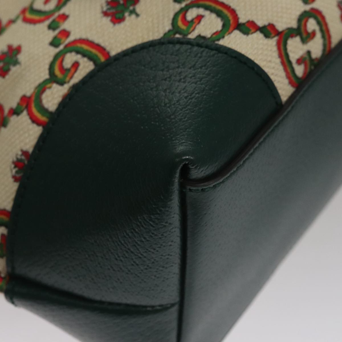 GUCCI Ofidia GUCCI 100th Anniversary Tote Bag Canvas Green 676681 Auth FF3899AV