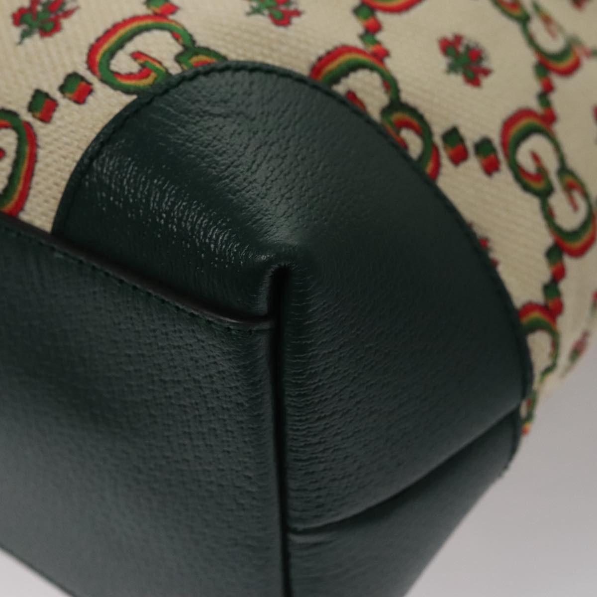 GUCCI Ofidia GUCCI 100th Anniversary Tote Bag Canvas Green 676681 Auth FF3899AV