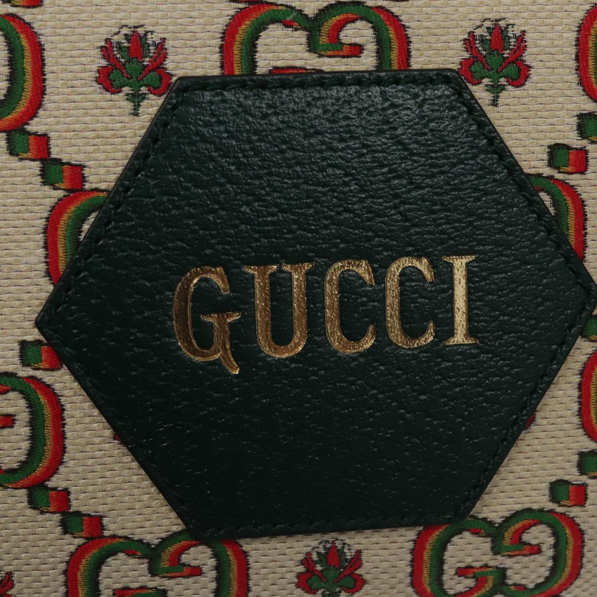GUCCI Ofidia GUCCI 100th Anniversary Tote Bag Canvas Green 676681 Auth FF3899AV