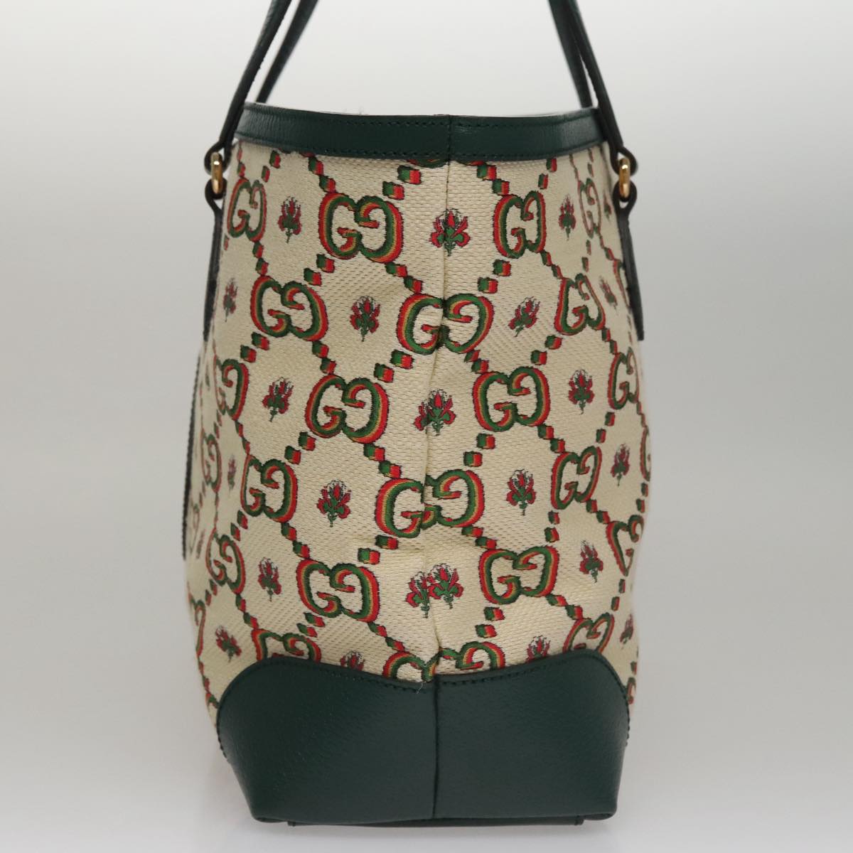 GUCCI Ofidia GUCCI 100th Anniversary Tote Bag Canvas Green 676681 Auth FF3899AV