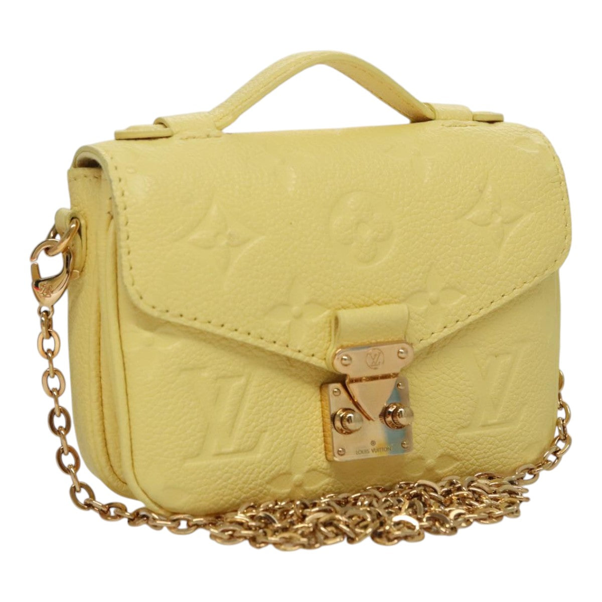 LOUIS VUITTON Monogram Empreinte Chain Micro Metis Bag Yellow LV Auth FF3954S