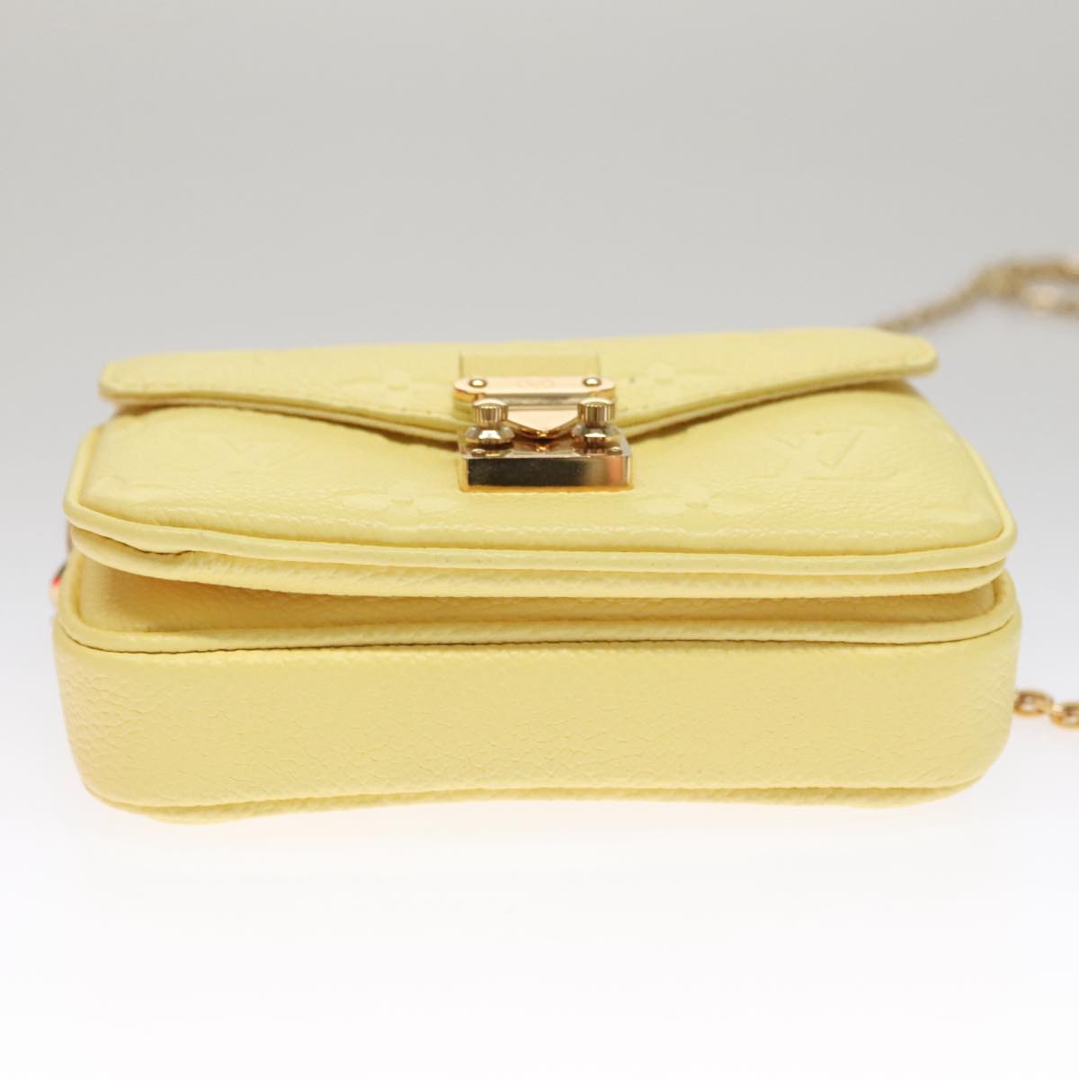 LOUIS VUITTON Monogram Empreinte Chain Micro Metis Bag Yellow LV Auth FF3954S
