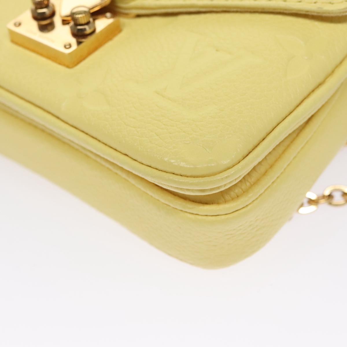 LOUIS VUITTON Monogram Empreinte Chain Micro Metis Bag Yellow LV Auth FF3954S
