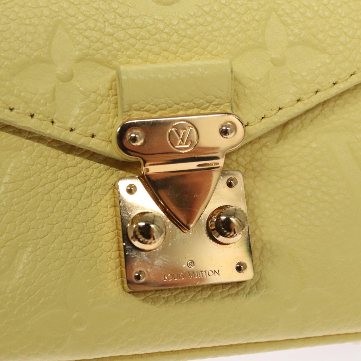 LOUIS VUITTON Monogram Empreinte Chain Micro Metis Bag Yellow LV Auth FF3954S