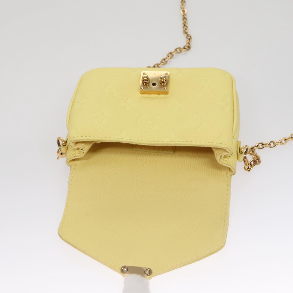 LOUIS VUITTON Monogram Empreinte Chain Micro Metis Bag Yellow LV Auth FF3954S