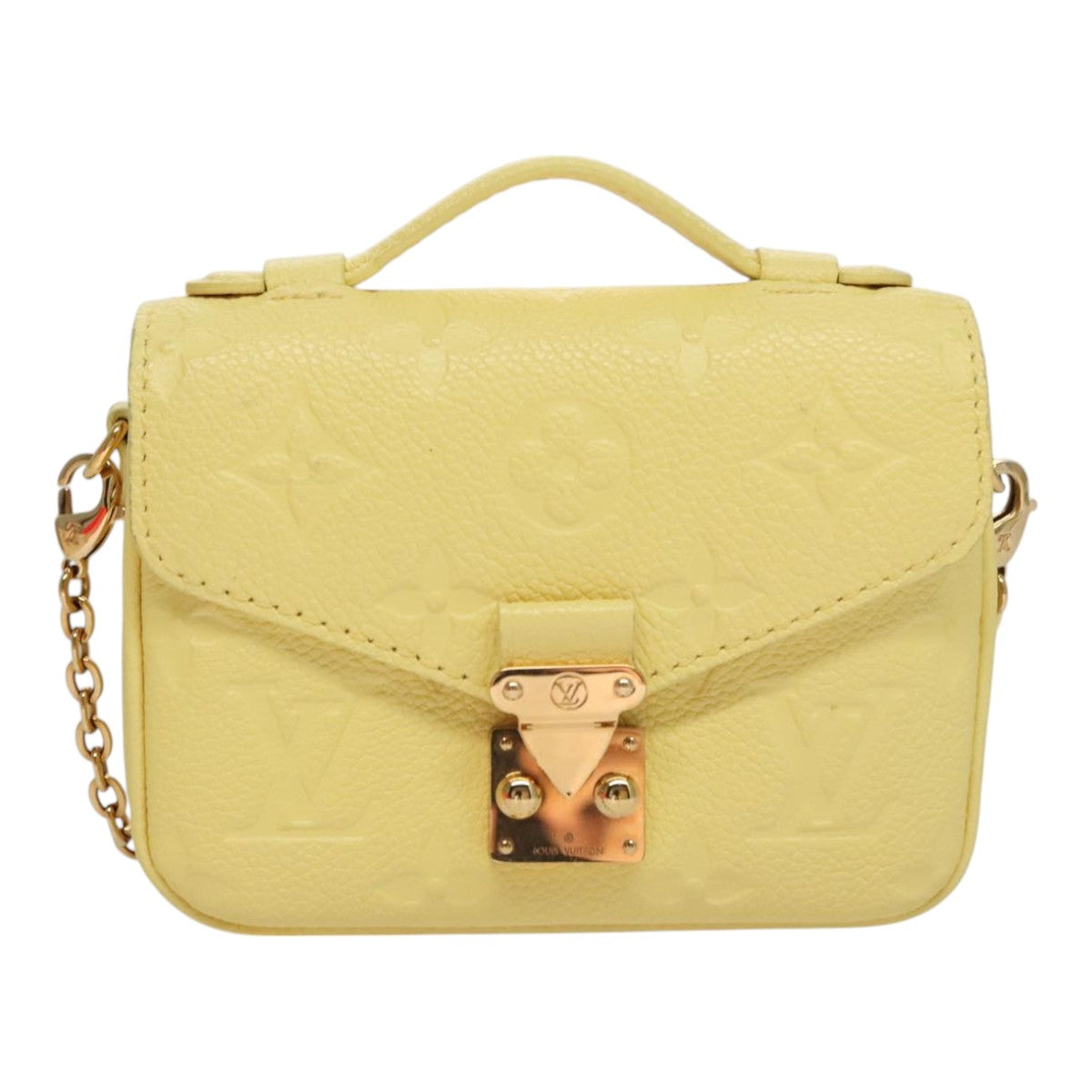 LOUIS VUITTON Monogram Empreinte Chain Micro Metis Bag Yellow LV Auth FF3954S